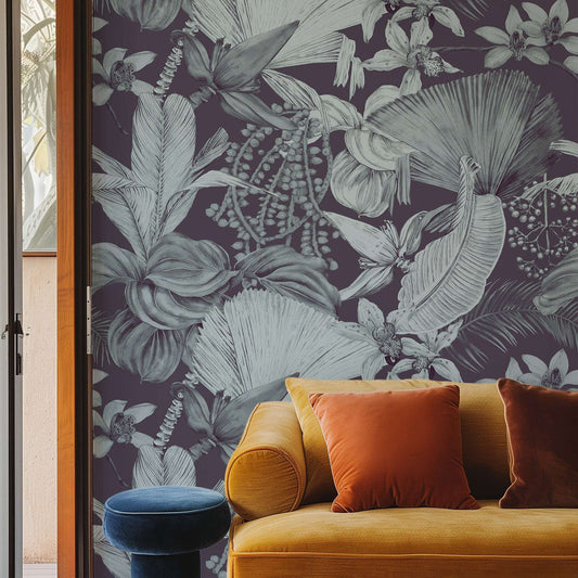 Monochrome Tropical Wallpaper