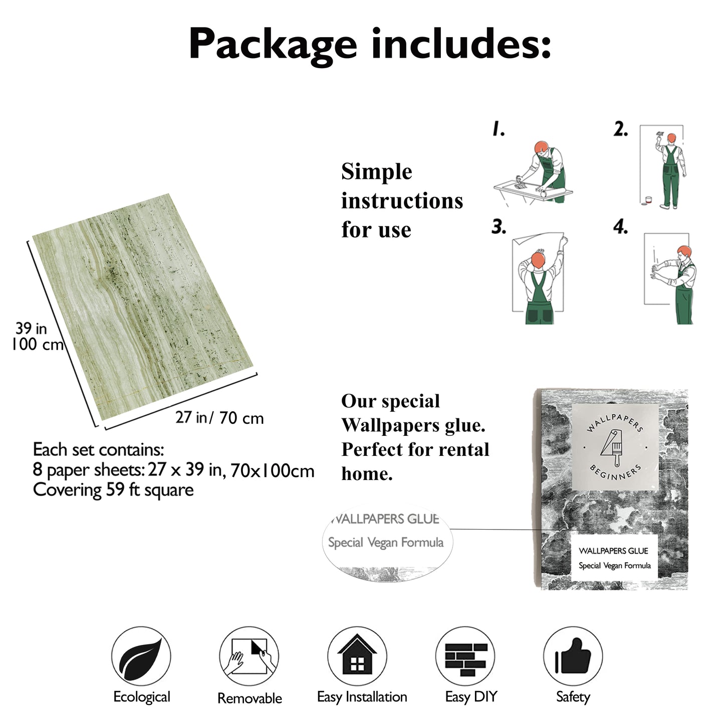 Olive Green Travertine Wallpaper