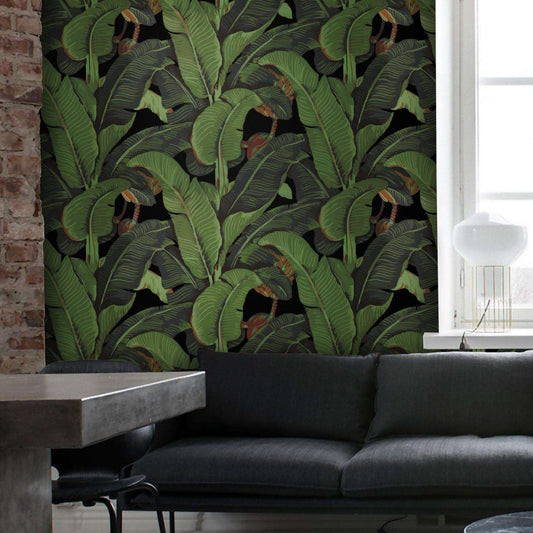 Black Banana Leaves Wallpaper - WallpapersforBeginners