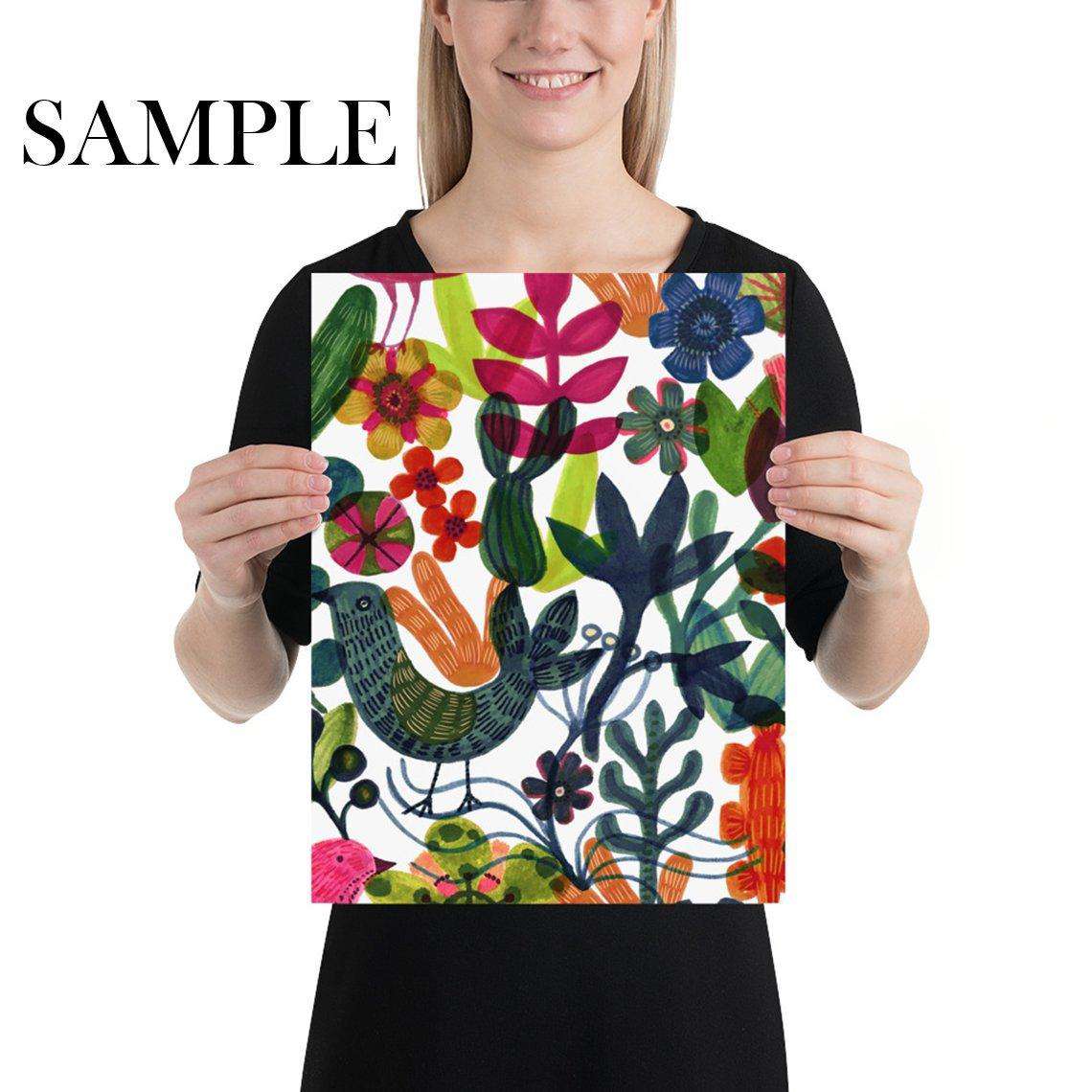 Colorful Botanical Print Bird Wallpaper – Wallpapers4Beginners