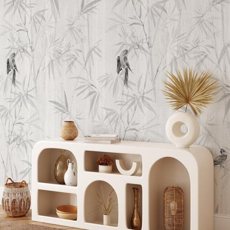 Japandi Aesthetic Bamboo Forest Chinoiserie Wallpaper - WallpapersforBeginners