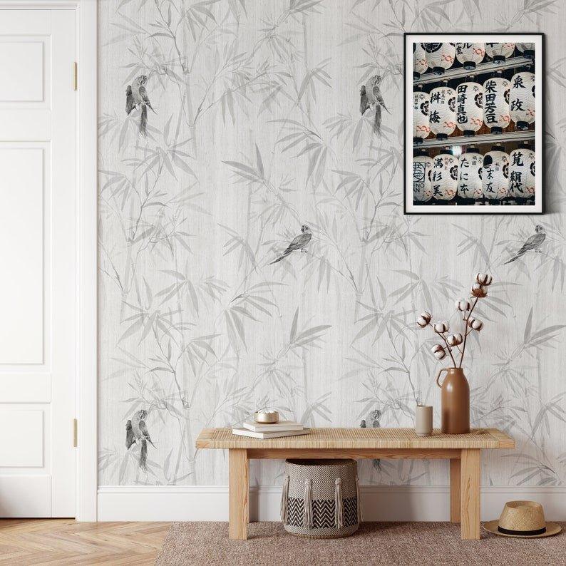 Japandi Aesthetic Bamboo Forest Chinoiserie Wallpaper - WallpapersforBeginners