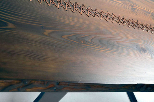 Table with copper stitching - WallpapersforBeginners