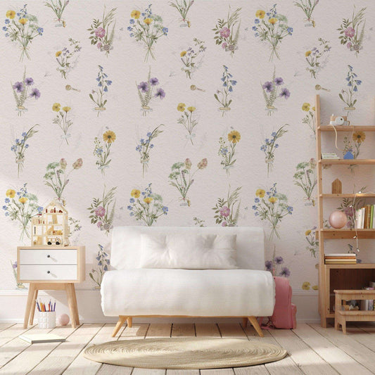 Wild flowers Wallpaper Kids room <br> ★★★★★ - WallpapersforBeginners